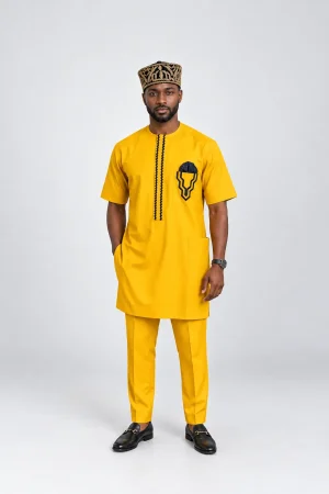 Mustard Yellow Short Sleeve Senator Set