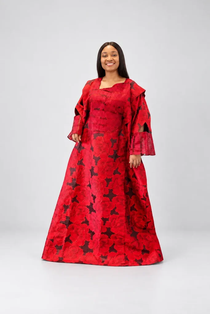 Customer wearing a store product